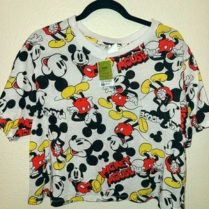 Mickey Mouse Crop Top Tee Size XL